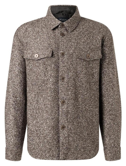 Maerz Double Chest Pocket Warm Texture Overshirt Brownie