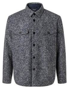 Maerz Double Chest Pocket Warm Texture Overshirt Navy