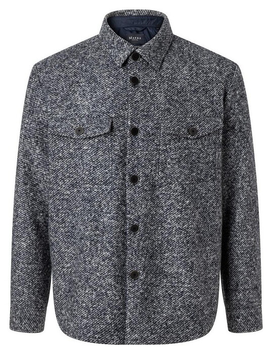 Maerz Double Chest Pocket Warm Texture Overshirt Navy