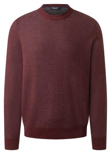 Maerz Duo Color Knit Round Neck Pullover Mellow Cherry