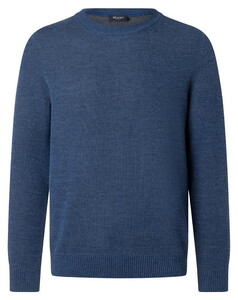 Maerz Duo Color Knit Round Neck Trui Nimes Blue