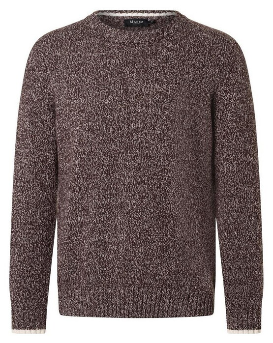 Maerz Duo Color Knit Round Neck Wool Trui Mellow Cherry