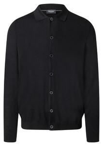 Maerz Extrafine Merino Wool Knit Button Cardigan Black