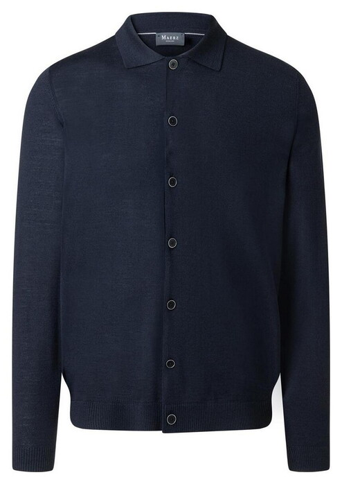 Maerz Extrafine Merino Wool Knit Button Cardigan Navy