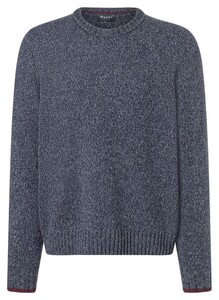 Maerz Faux-Uni Wool Knit Crew Neck Pullover Navy
