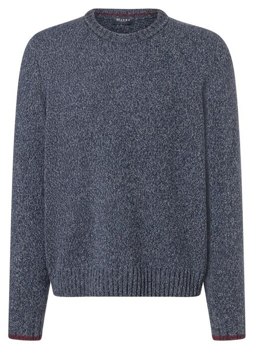 Maerz Faux-Uni Wool Knit Ronde Hals Trui Navy