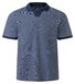 Maerz Fine Stripe No Button Polo Collar Dawn Blue