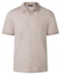 Maerz Fine Stripe No Button Polo Collar Frappuccino
