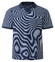 Maerz Fine Stripe No Button Polo Collar Polo Dawn Blue