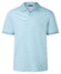 Maerz Fine Stripe No Button Polo Collar Poloshirt Bright Aqua