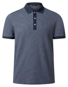 Maerz Fine Stripe Pattern Cotton Polo Dawn Blue