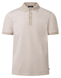 Maerz Fine Stripe Pattern Cotton Poloshirt Frappuccino