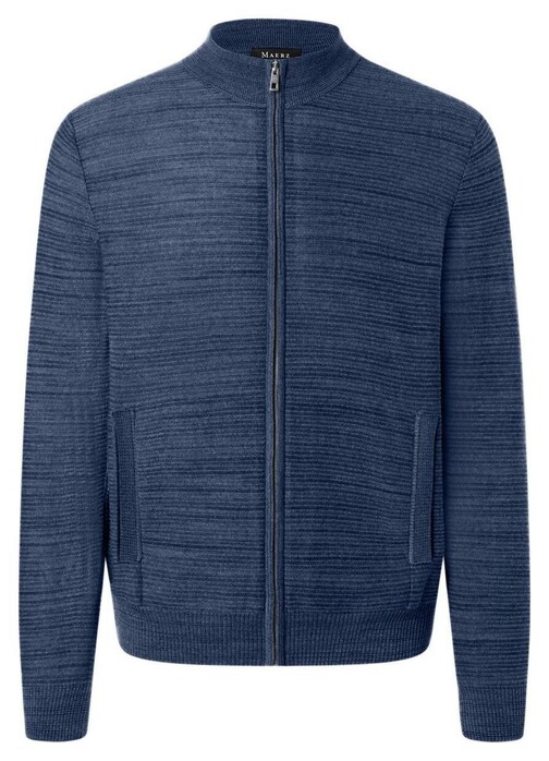 Maerz Fine Structure Wool-Cotton Blend Vest Navy