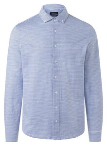Maerz Horizontal Textured Stripe Mercerized Cotton Button-Down Shirt Neptun