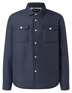 Maerz Jacket Overshirt Solid Color Button Contrast Navy