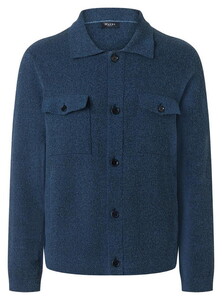 Maerz Large Buttons Organic Cotton Polyamide Blend Cardigan Dawn Blue