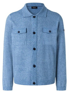 Maerz Large Buttons Organic Cotton Polyamide Blend Cardigan Midnight Sail