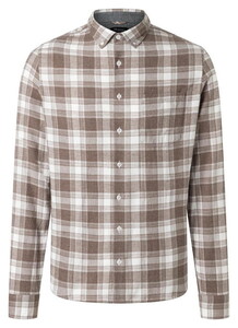 Maerz Light Flanel Cotton Check Button-Down Overhemd Brownie