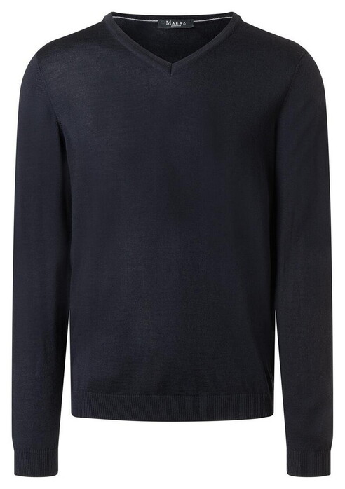 Maerz Luxury Merino Extrafine V-Neck Trui Navy