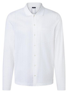 Maerz Mercerized Cotton Striped Jacquard Overhemd Pure White
