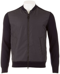 Maerz Merino Bomber Cardigan Superwash Vest Navy