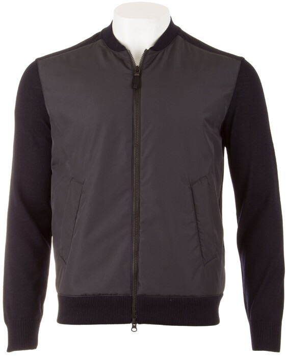 Maerz Merino Bomber Cardigan Superwash Vest Navy
