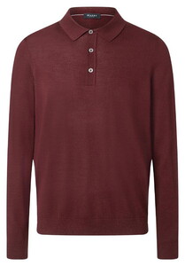Maerz Merino Extrafine Knit Polo Collar Pullover Barolo Wine