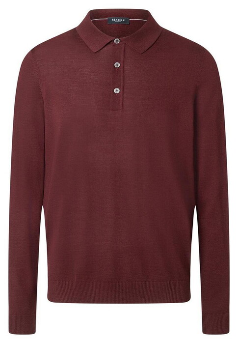Maerz Merino Extrafine Knit Polo Collar Pullover Barolo Wine