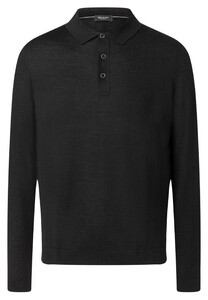 Maerz Merino Extrafine Knit Polo Collar Trui Zwart