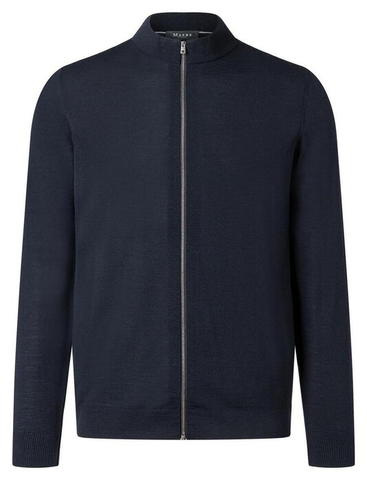 Maerz Merino Extrafine Knit Two-Way Zip Cardigan Navy