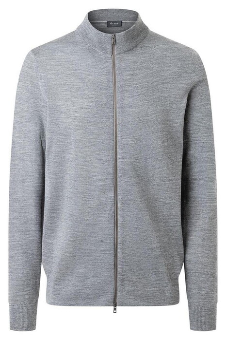 Maerz Merino Extrafine Knit Two-Way Zip Cardigan Shark Skin