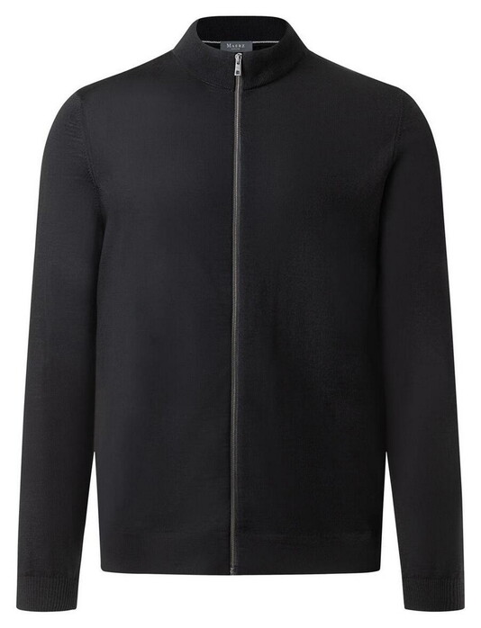 Maerz Merino Extrafine Knit Two-Way Zip Vest Zwart