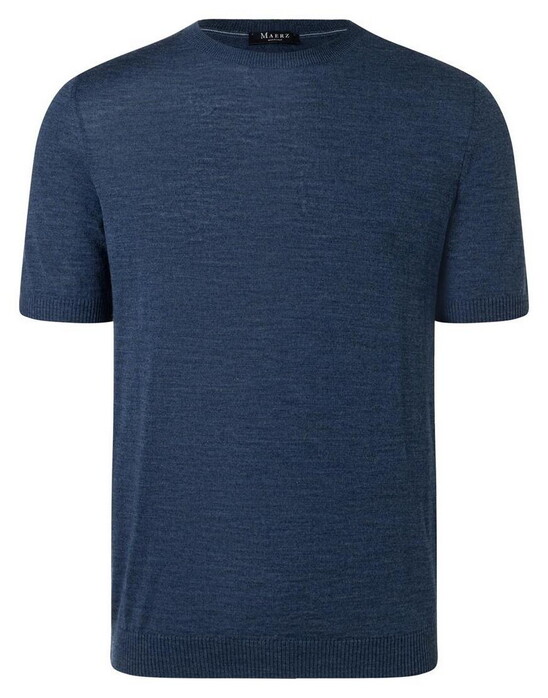 Maerz Merino Extrafine O-Neck Trui Nimes Blue