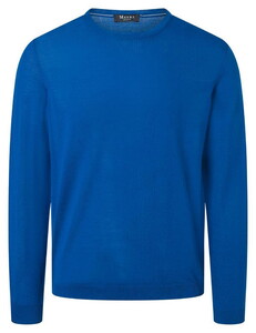 Maerz Merino Extrafine Roundneck Trui Medium Blue