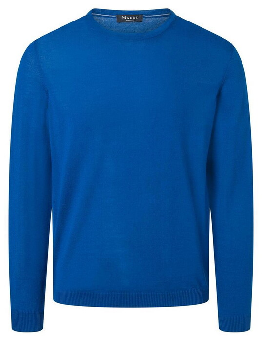 Maerz Merino Extrafine Roundneck Trui Medium Blue