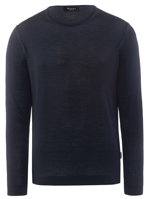 Maerz Merino Extrafine Roundneck Trui Navy