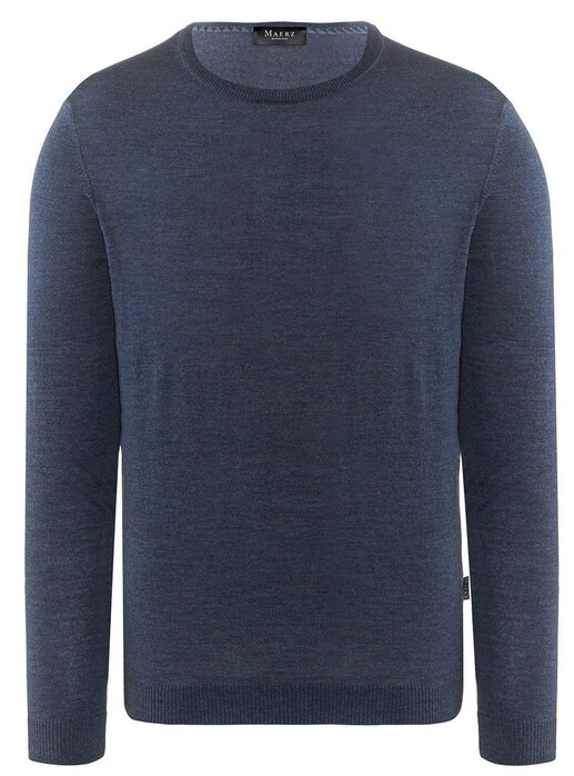 Maerz Merino Extrafine Roundneck Trui Nimes Blue