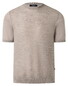 Maerz Merino Extrafine Short Sleeve Subtle Front Stripe Texture Knit Trui Iced Latte