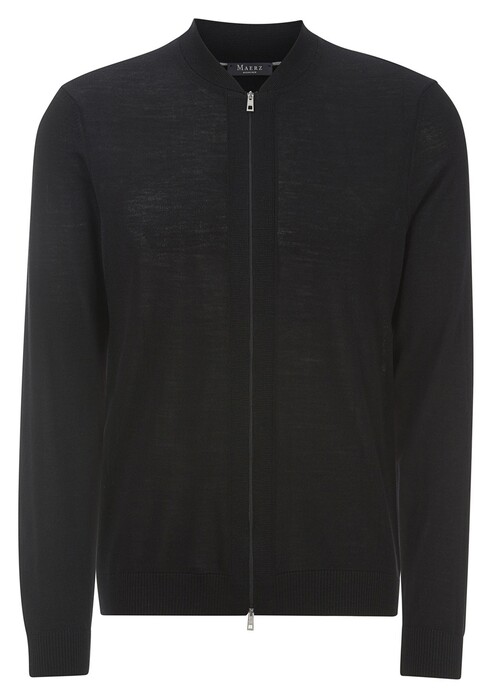Maerz Merino Extrafine Zipper Vest Zwart