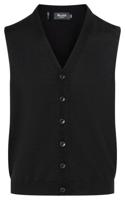 Maerz Merino Superwash Buttons Gilet Zwart