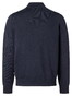 Maerz Merino Superwash Check Knit Two-Way Zip Cardigan Navy