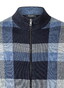 Maerz Merino Superwash Check Knit Two-Way Zip Vest Navy