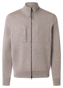 Maerz Merino Superwash Full Two-Way Zip Subtle Rib Knit Details Cardigan Cedar Wood