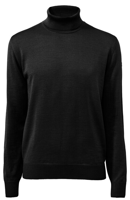 Maerz Merino Superwash Regular Fit Coltrui Trui Zwart