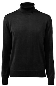 Maerz Merino Superwash Regular Fit Turtleneck Pullover Black