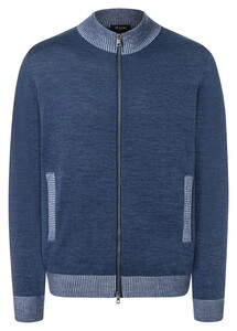 Maerz Merino Superwash Subtle Mélange Full Two-Way Zip Cardigan Deep Sea