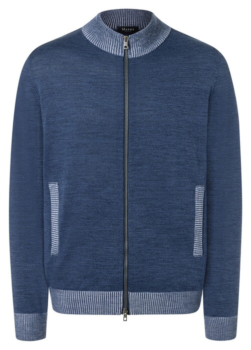 Maerz Merino Superwash Subtle Mélange Full Two-Way Zip Vest Deep Sea