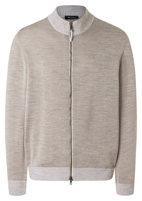 Maerz Merino Superwash Subtle Mélange Full Two-Way Zip Vest Iced Latte