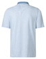 Maerz Micro Texture Pattern Contrast Collar Cotton Polo Blue Sky