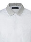 Maerz Micro Texture Pattern Contrast Collar Cotton Polo Clear Silver
